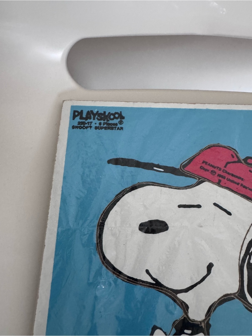 Vintage Playskool Snoopy Baseball Puzzle Peanuts Nursery Decor Retro Toy USA - Picture 5 of 7